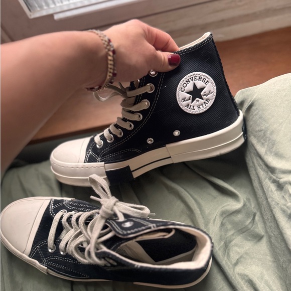 Rick Owen’s NWOB DRKSTAR Converse Women's Black High-Top Sneakers - Picture 1 of 10